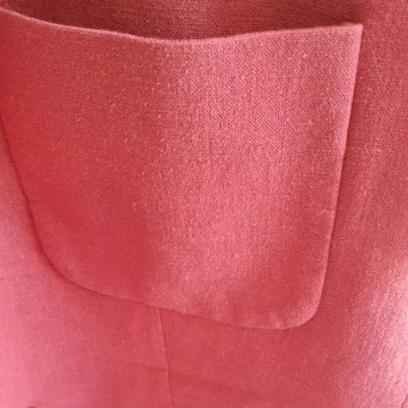 Style & Co Sport Blazer with Classic Lapel Coral Color Short Sleeve Pant Suit - Picture 3 of 16